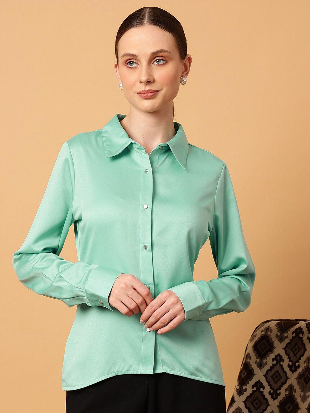 mint street spread collar comfort slim fit casual shirt