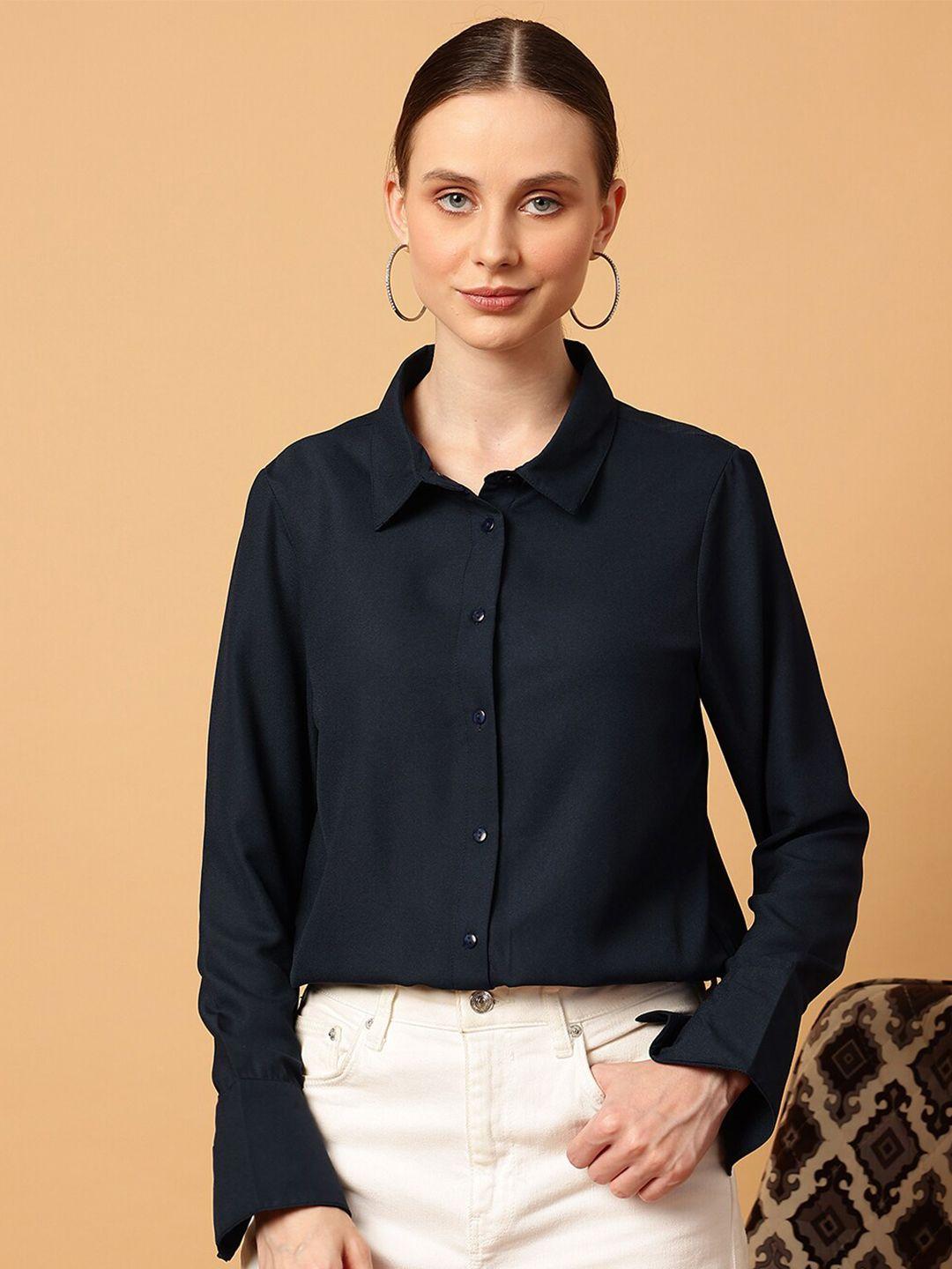 mint street spread collar comfort slim fit casual shirt