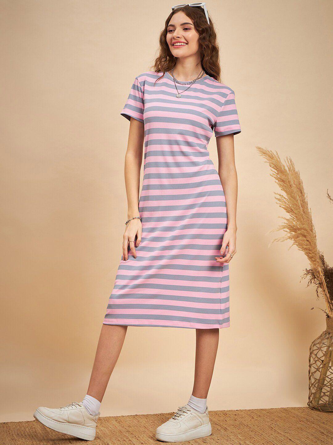 mint street striped a-line midi dress