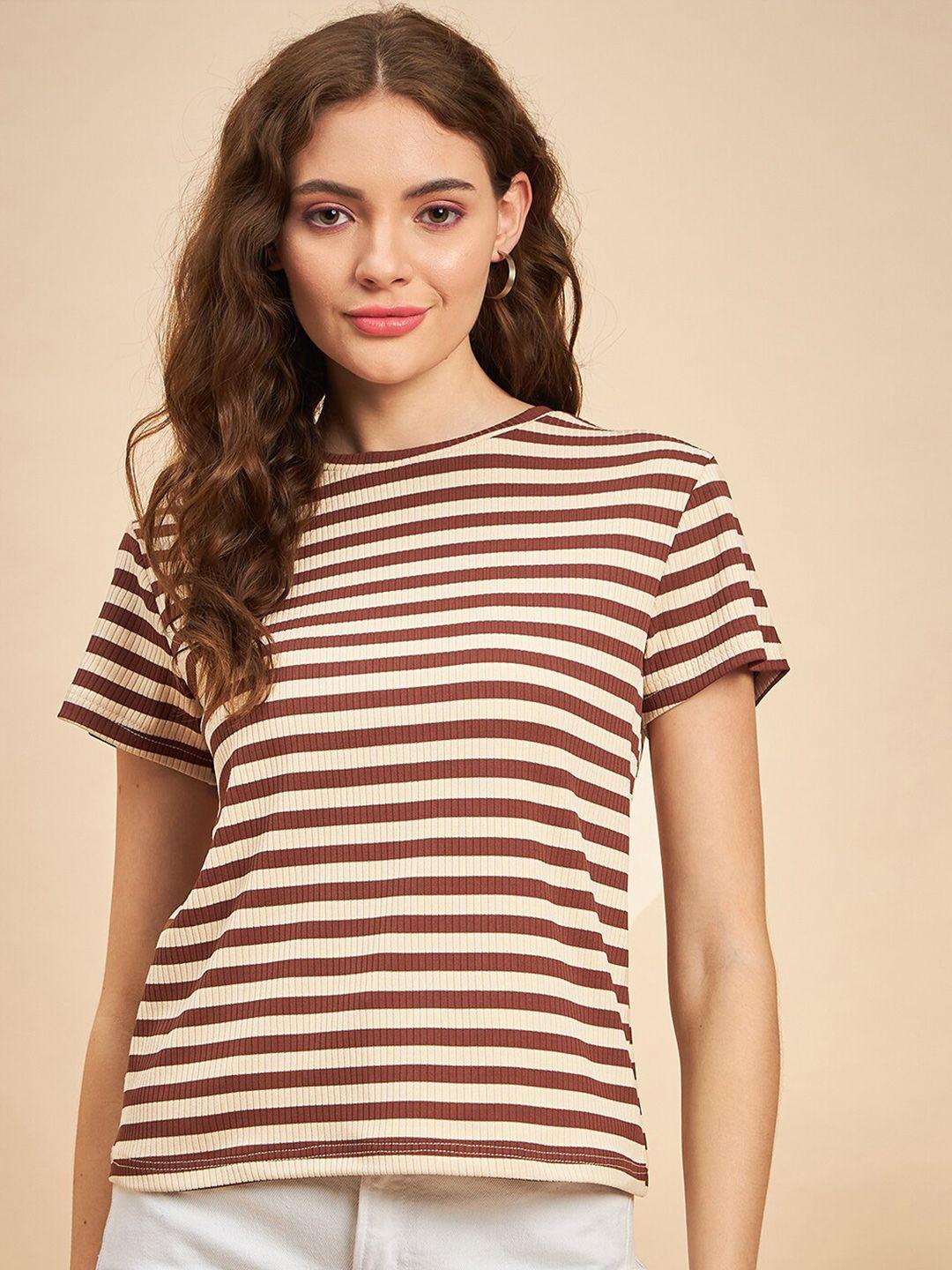 mint street striped round neck top