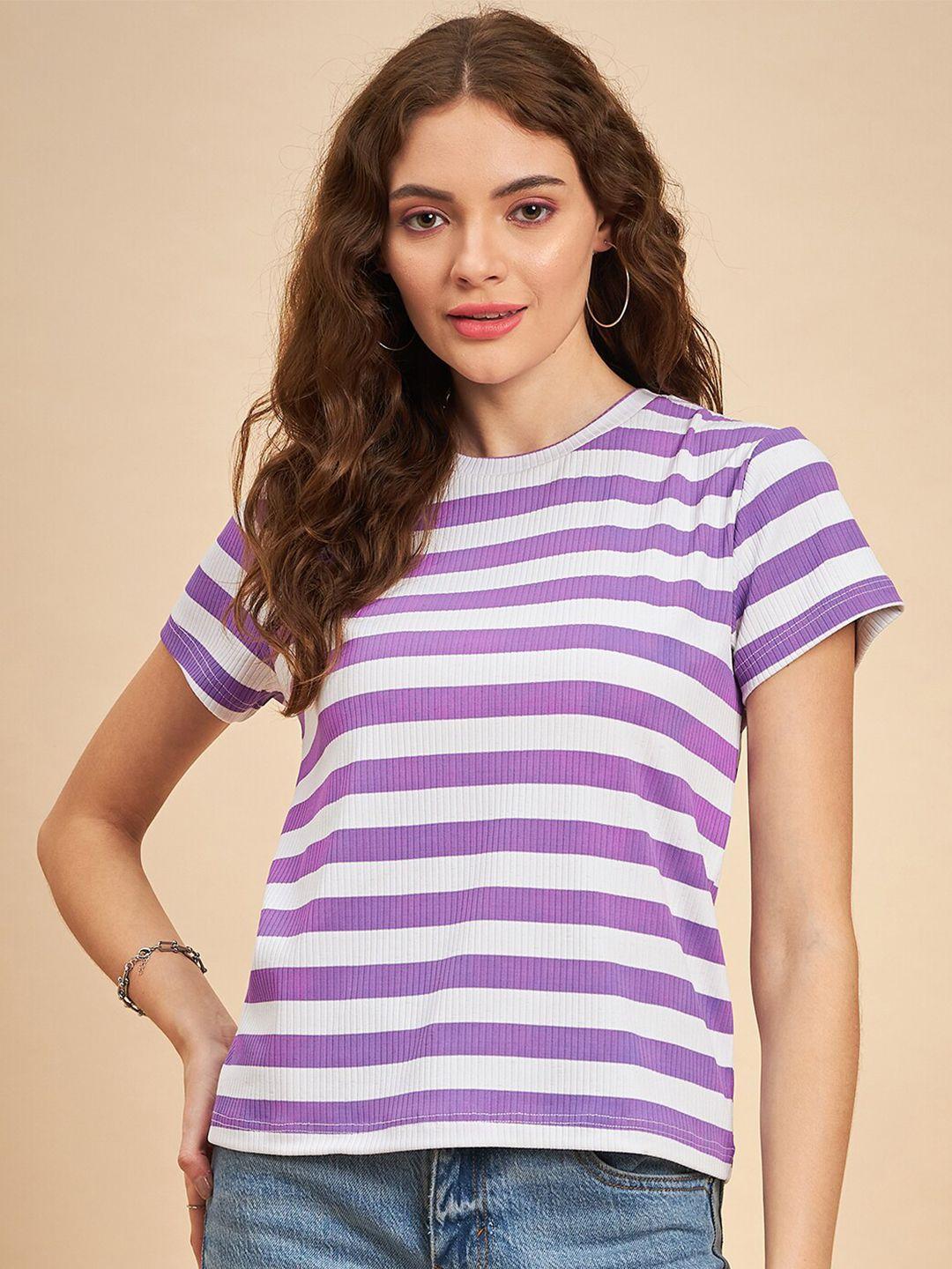 mint street striped round neck top