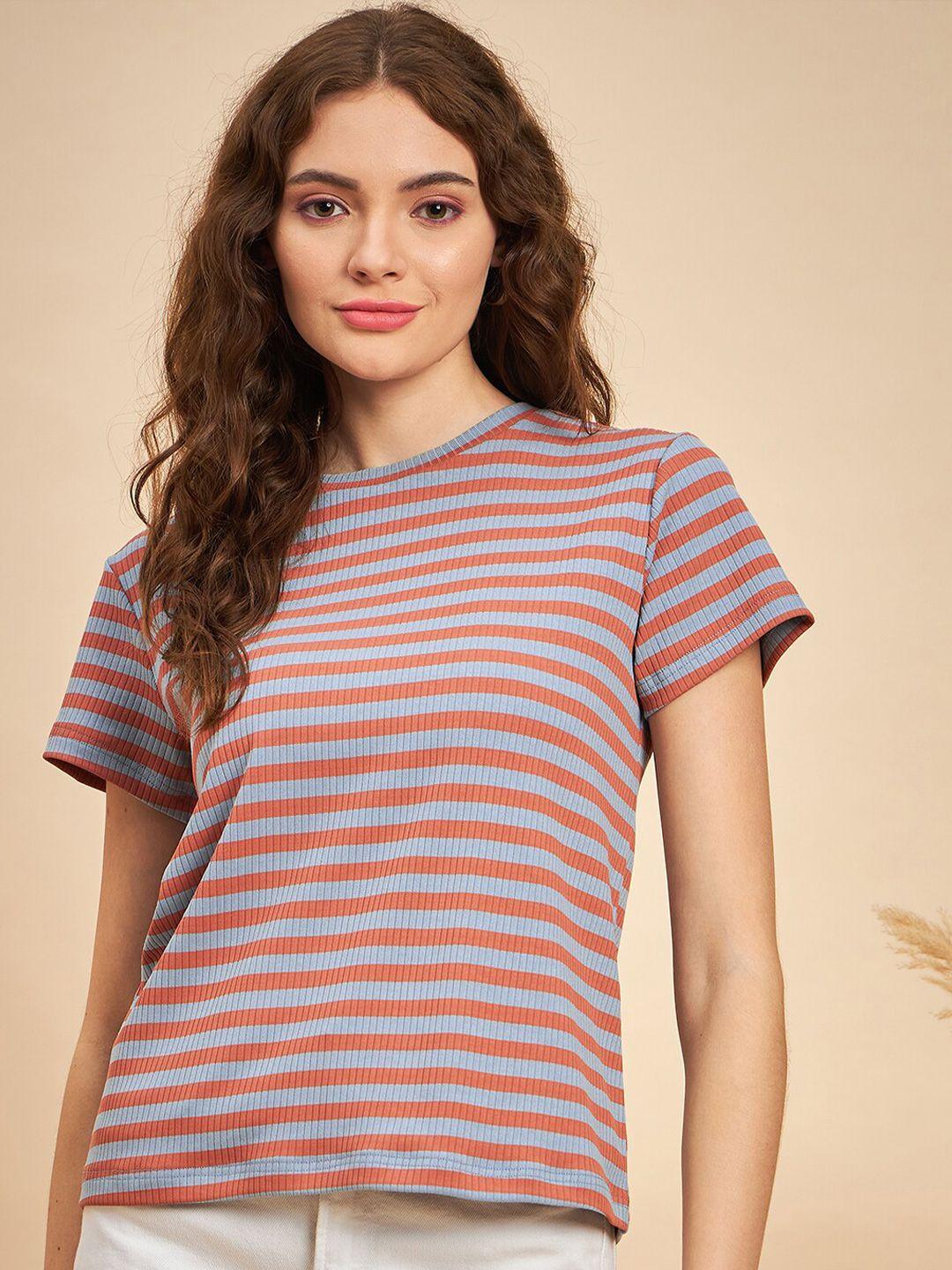 mint street striped round neck top