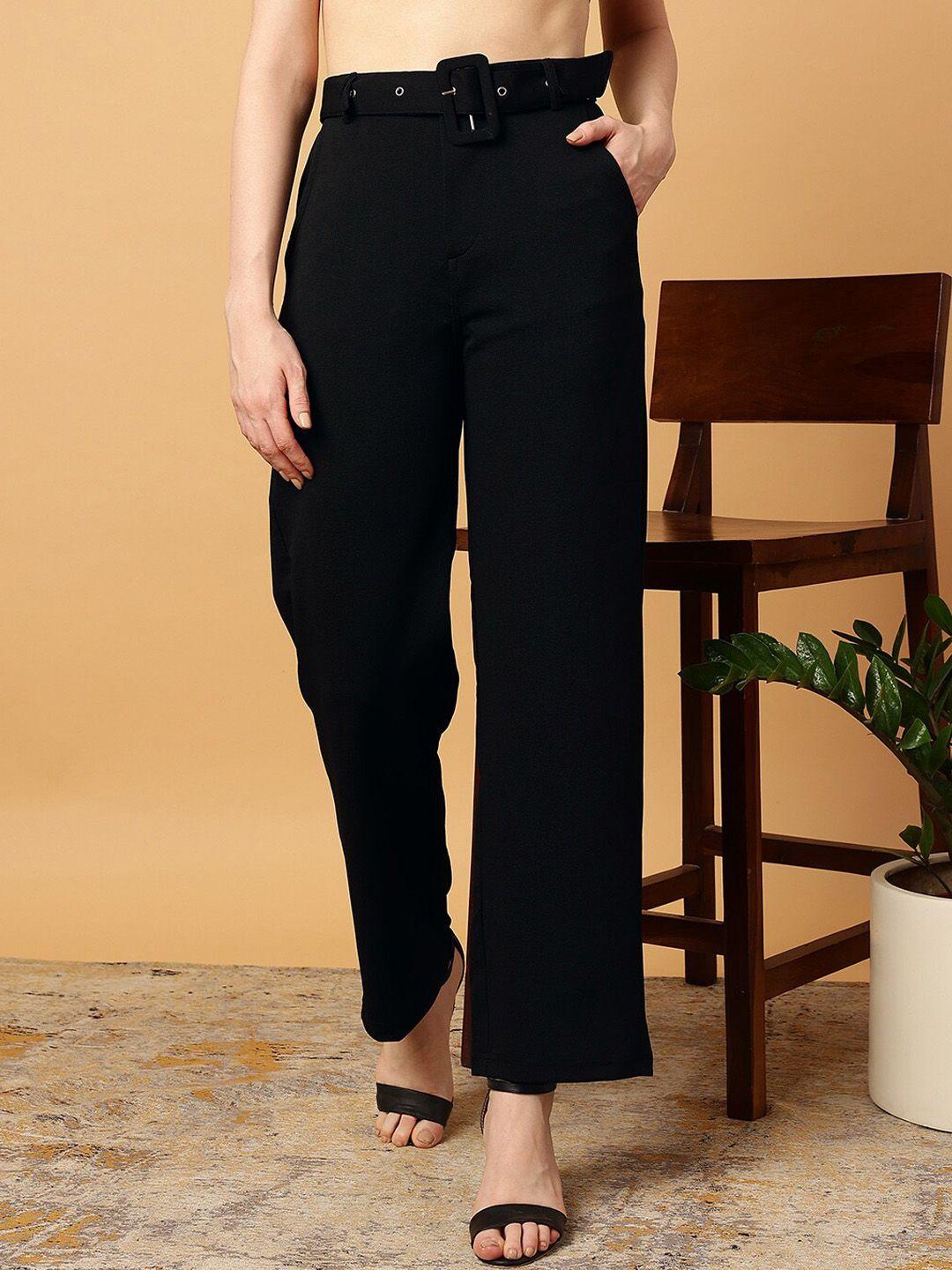 mint street women mid-rise relaxed straight fit trousers