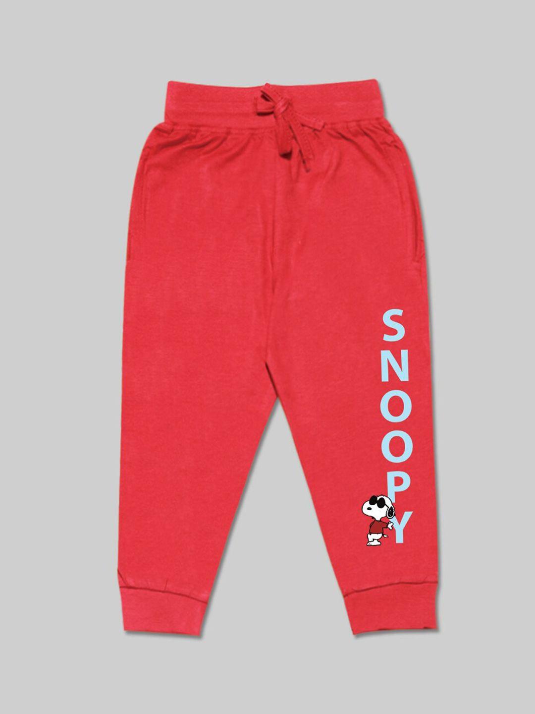 minute mirth boys snoopy printed cotton joggers