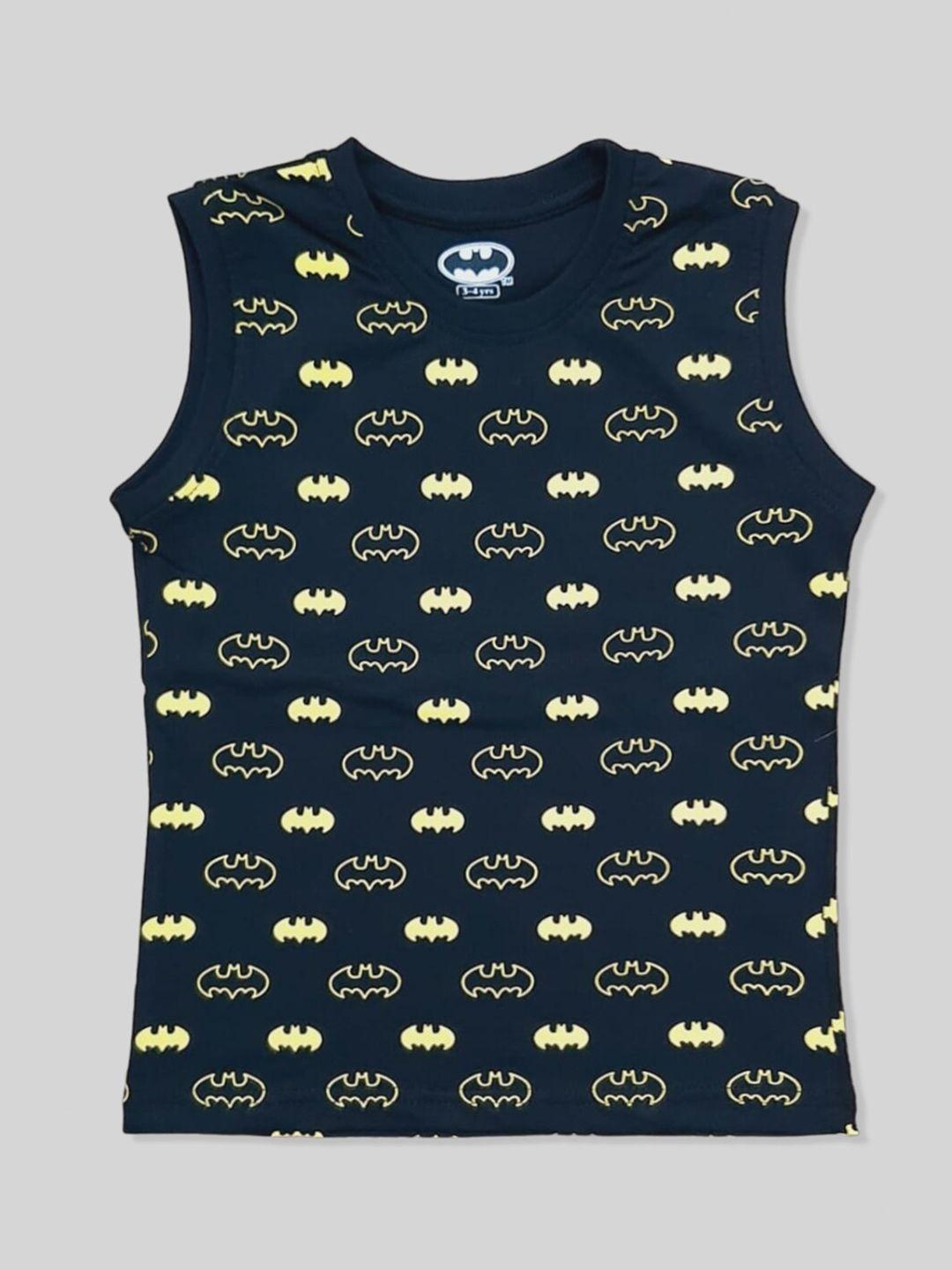 minute mirth boys bat man printed sleeveless pure cotton t-shirt