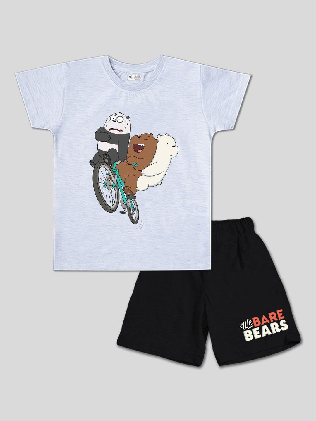 minute mirth boys bears printed pure cotton t-shirt & shorts
