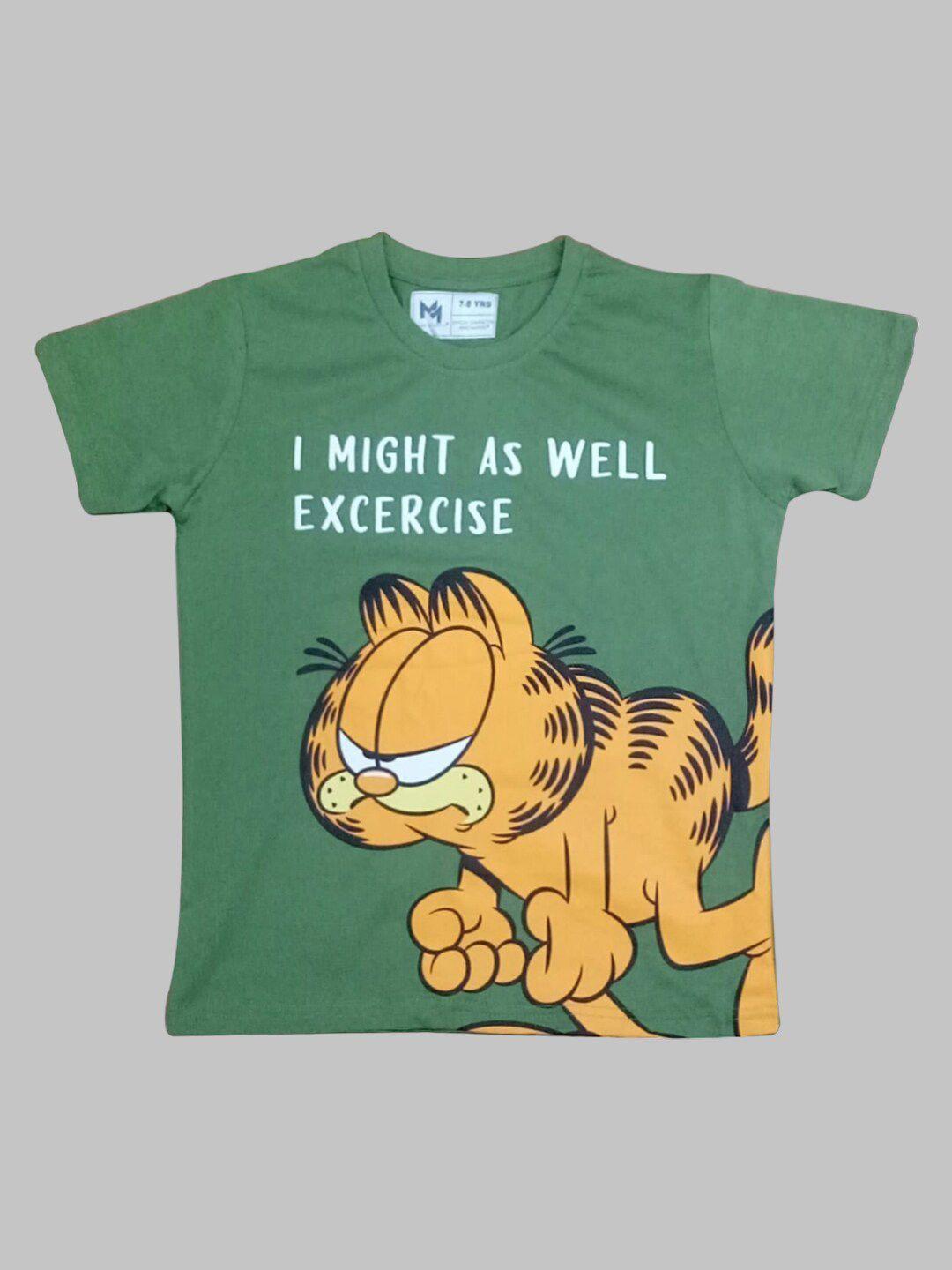 minute mirth boys garfield printed pure cotton t-shirt