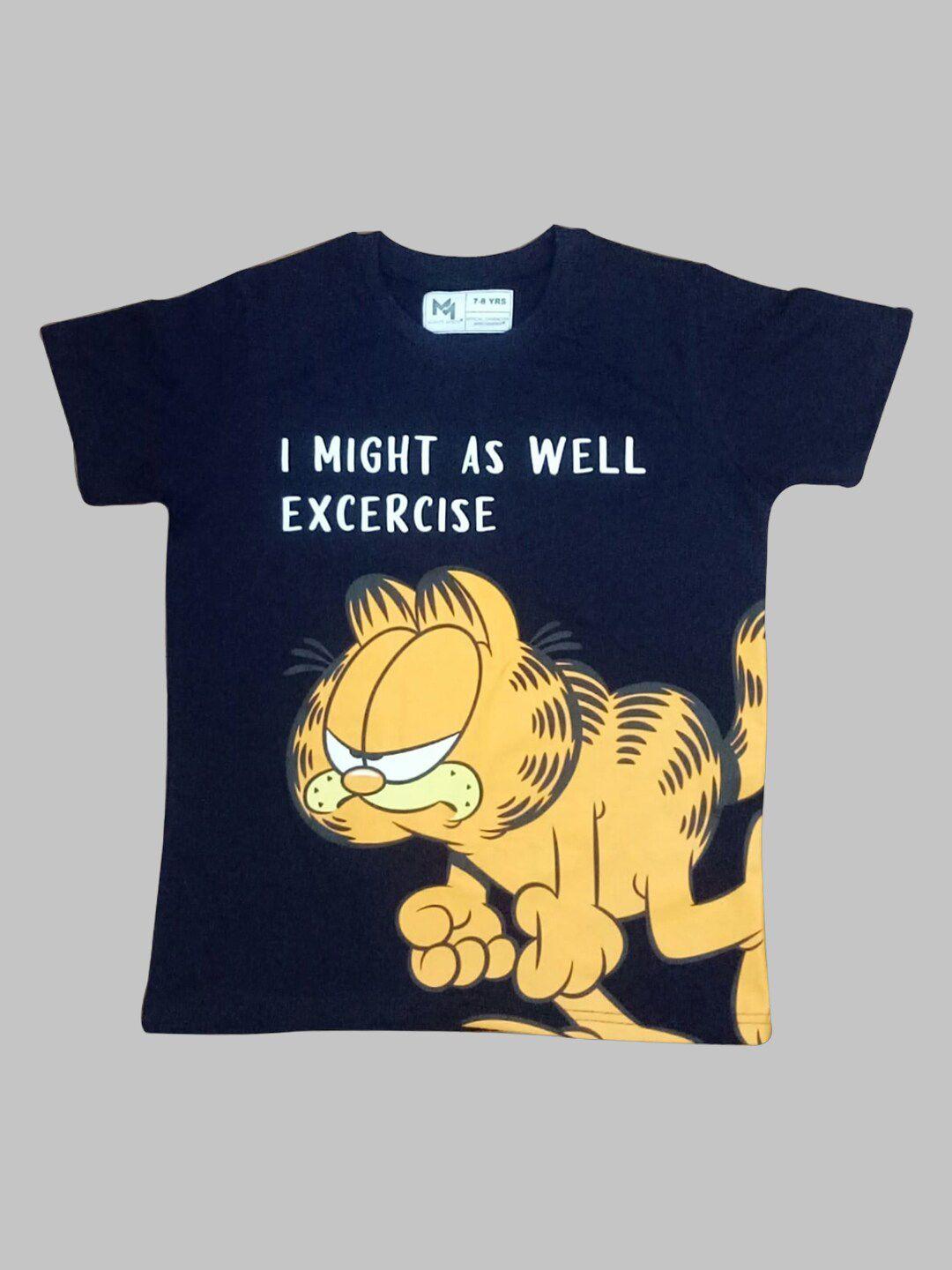 minute mirth boys garfield printed pure cotton t-shirt