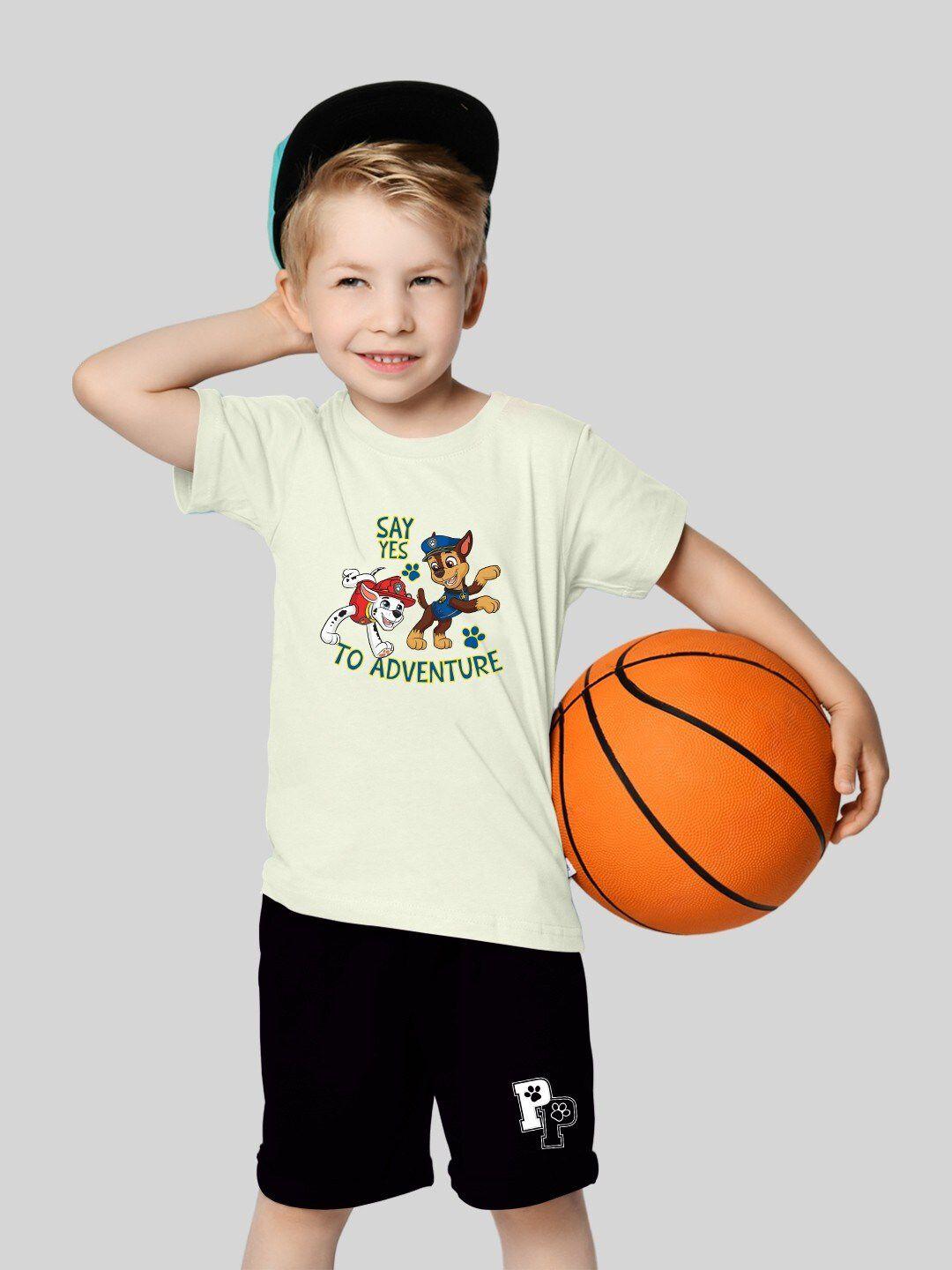 minute mirth boys paw patrol printed pure cotton t-shirt with shorts