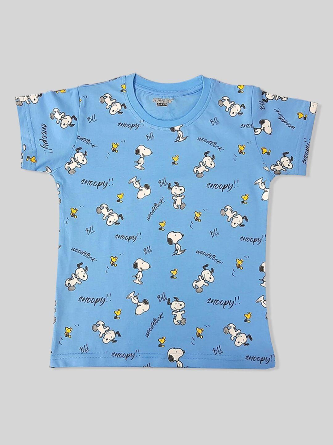 minute mirth boys snoopy conversational printed pure cotton t-shirt