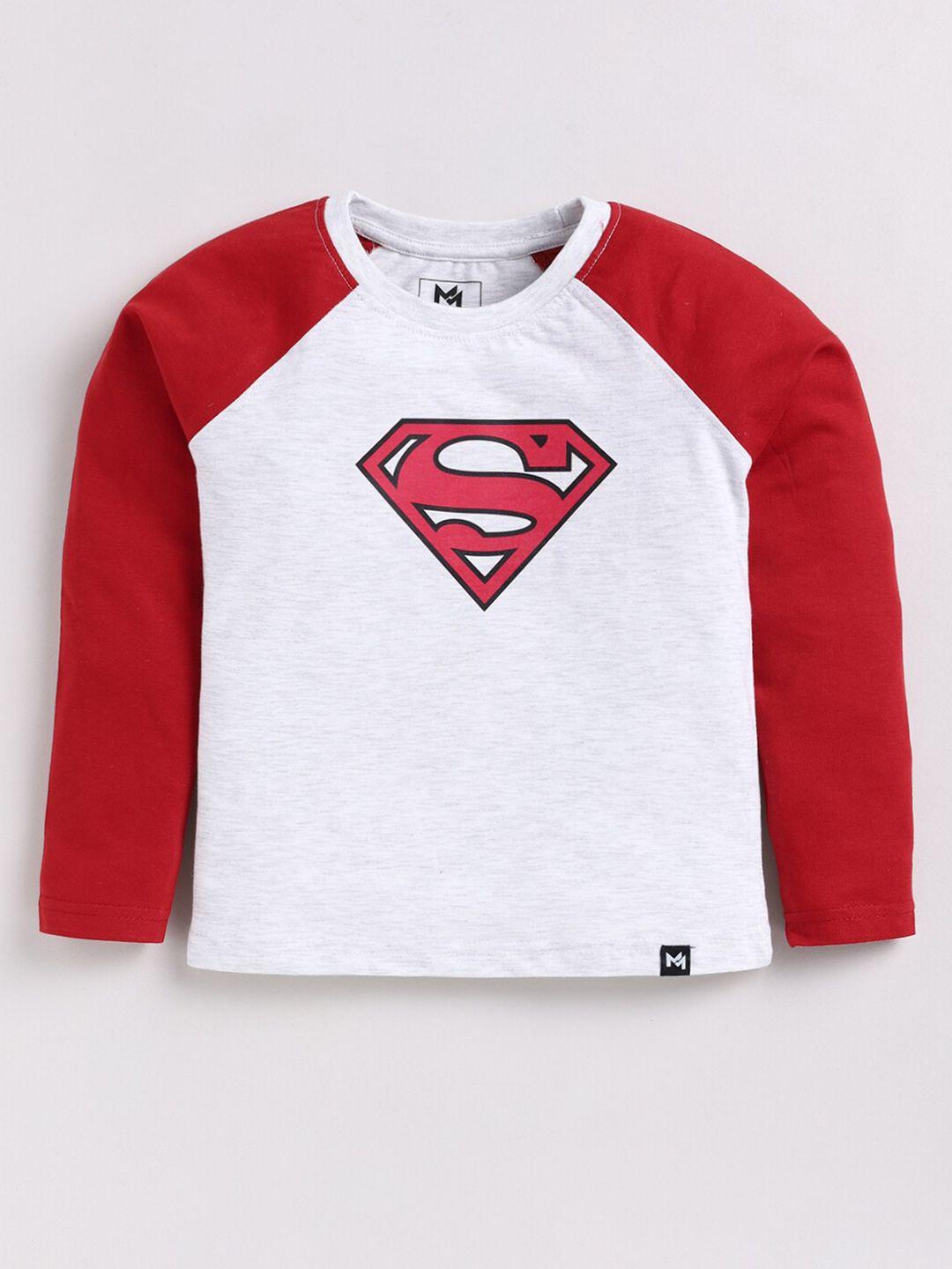 minute mirth boys superman printed cotton casual t-shirt