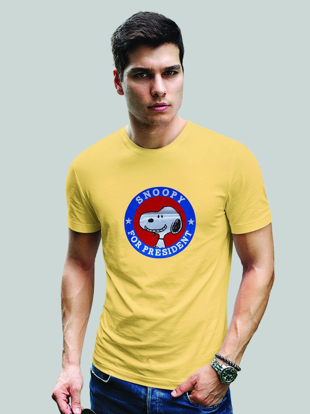 minute mirth peanuts printed cotton lycra round neck t- shirt