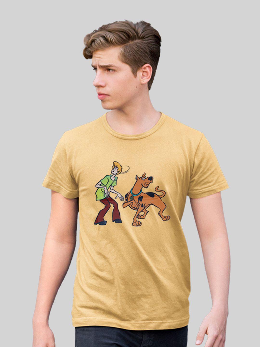 minute mirth scooby doo printed cotton lycra round neck t- shirt