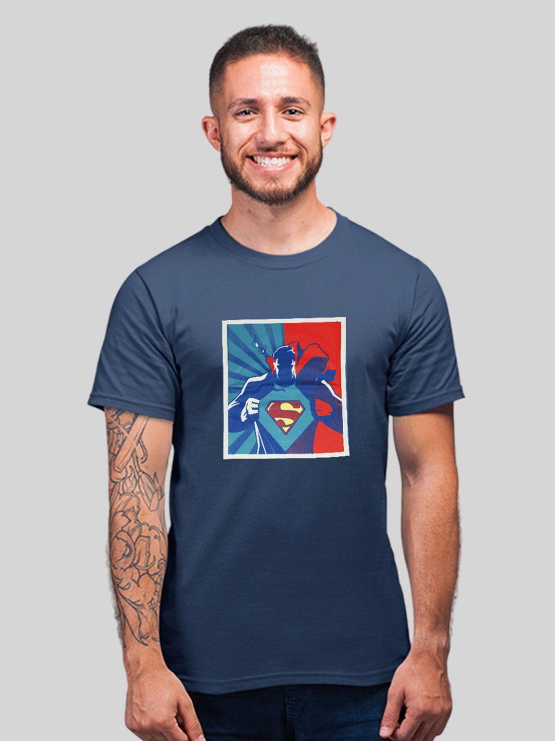 minute mirth superman printed cotton t- shirt
