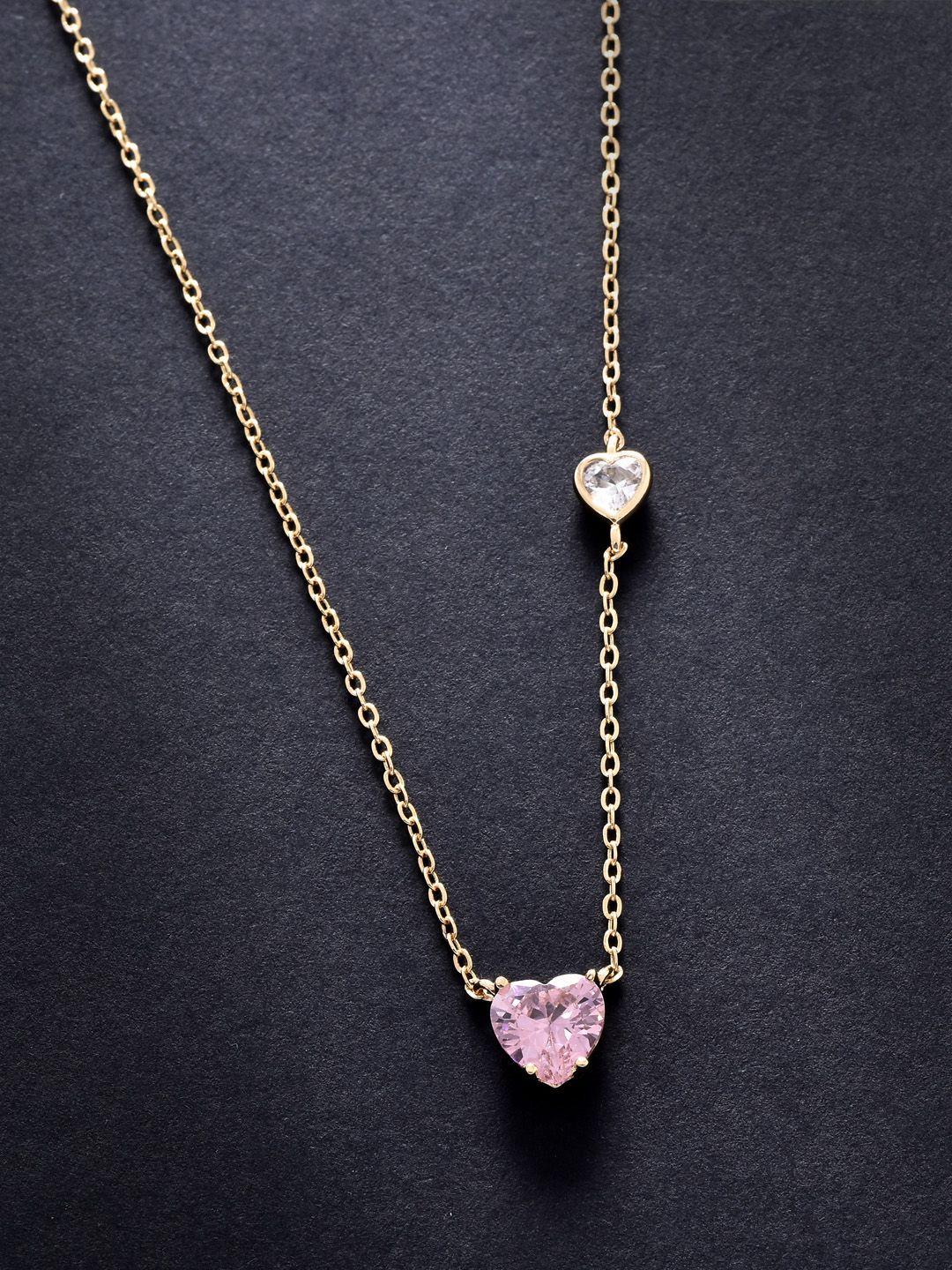 minutiae rose gold & pink brass rose gold-plated necklace