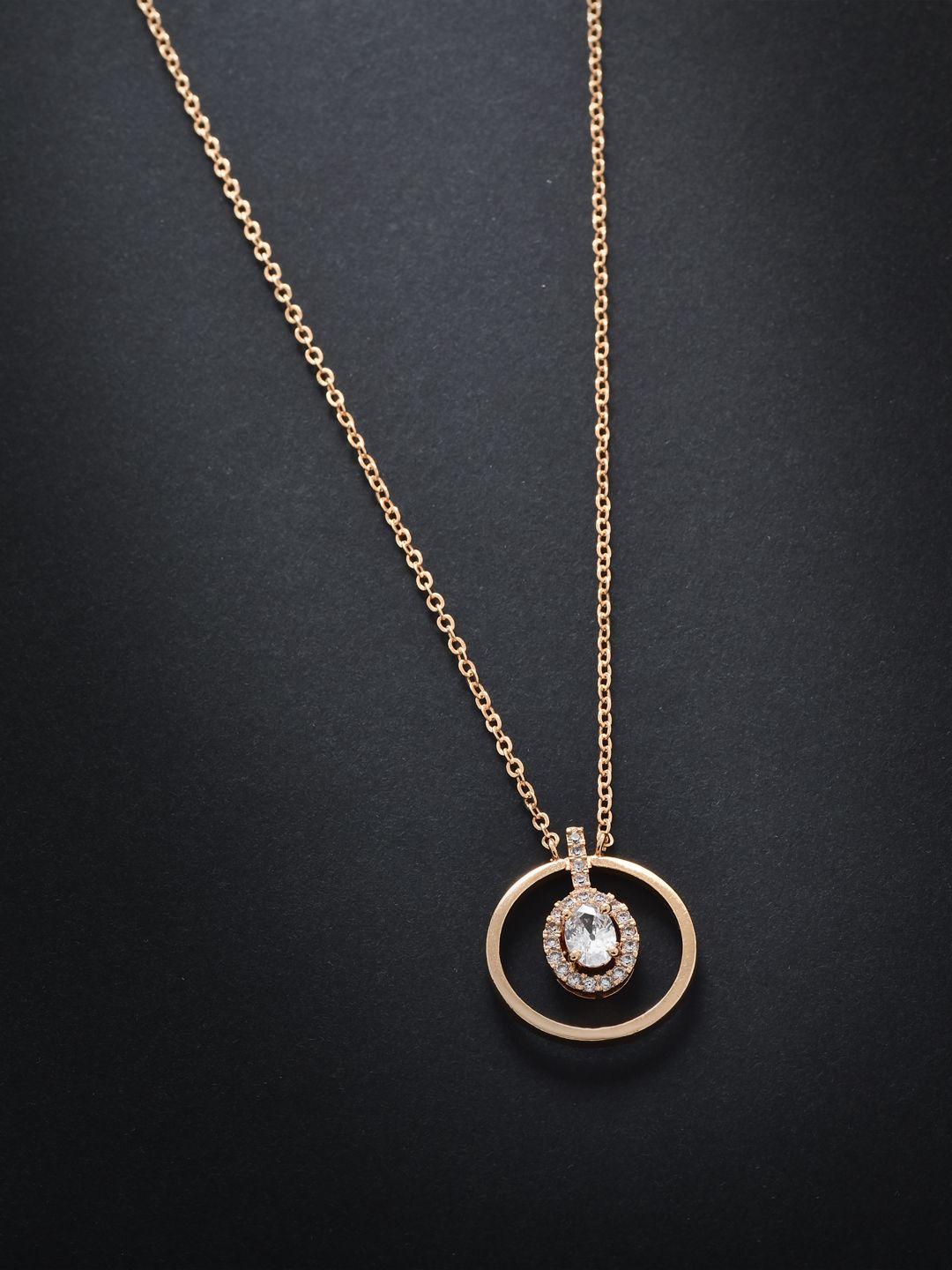 minutiae rose gold & white brass rose gold-plated handcrafted necklace