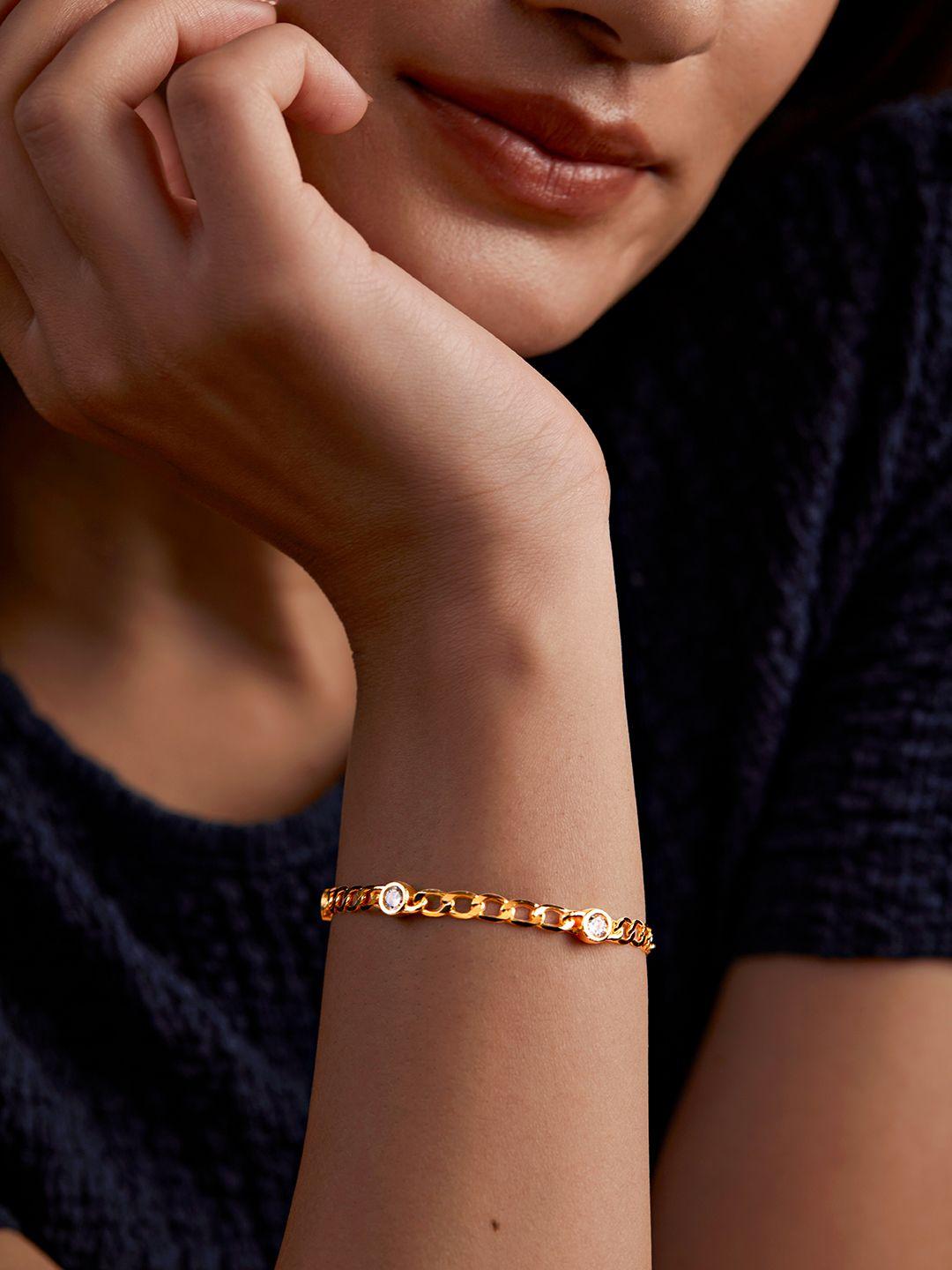 minutiae brass gold-plated link bracelet