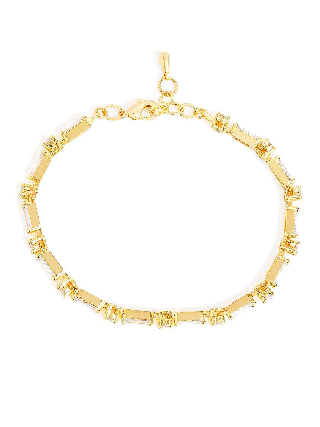 minutiae brass gold-plated link bracelet