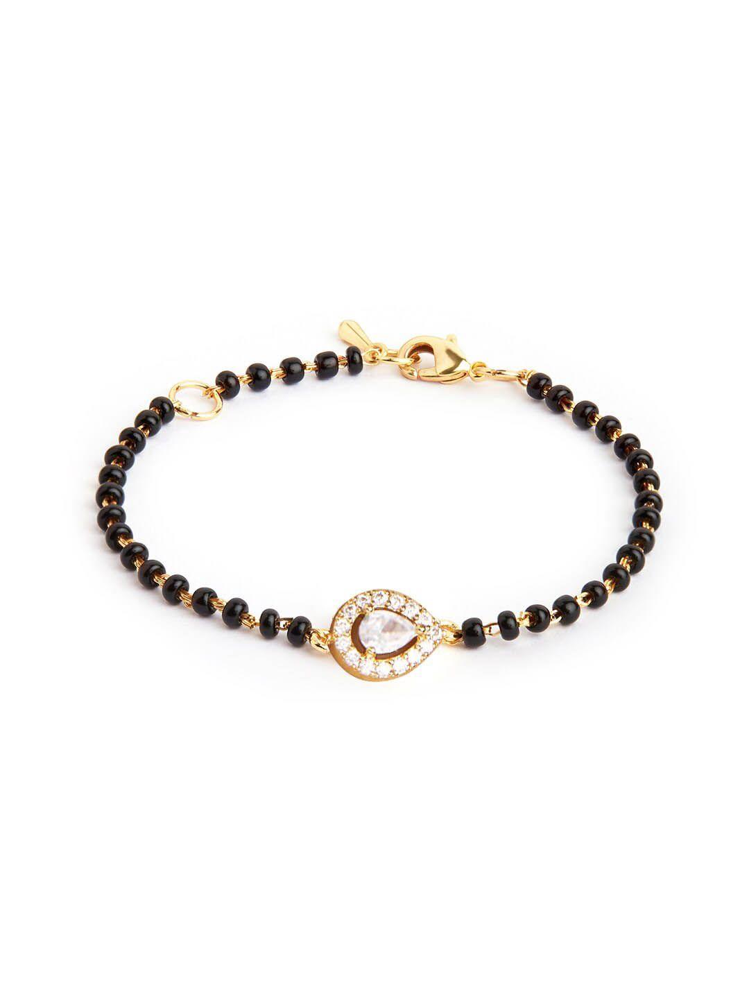 minutiae gold-plated brass crystals link bracelet