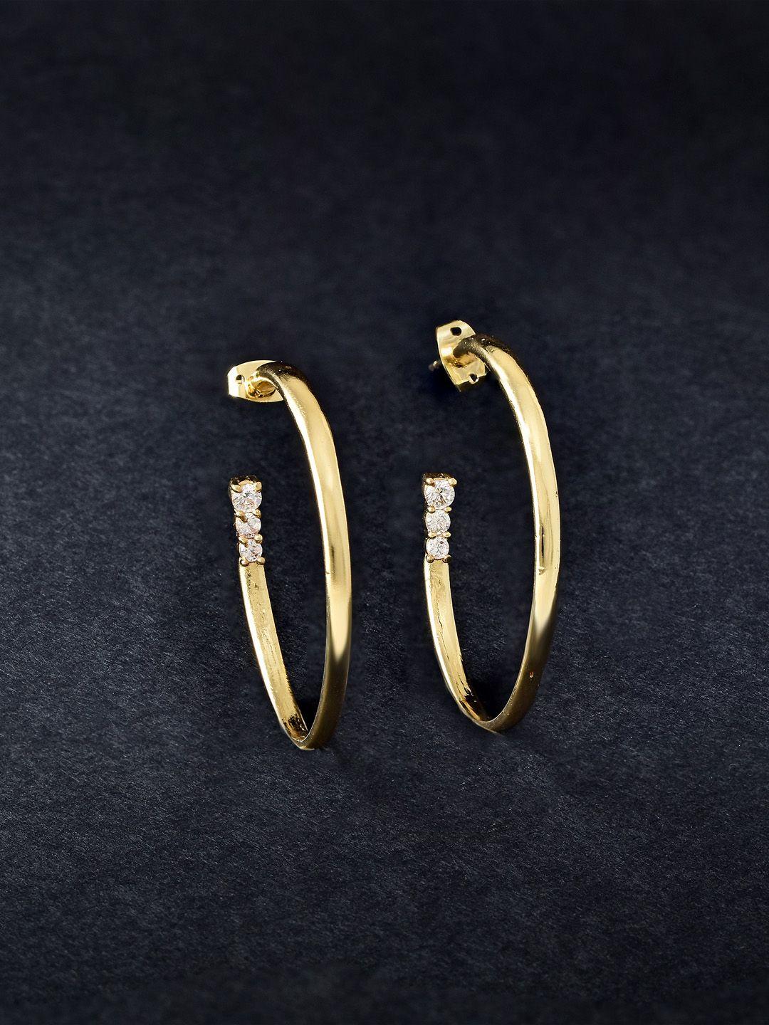 minutiae gold plated circular hoop earrings