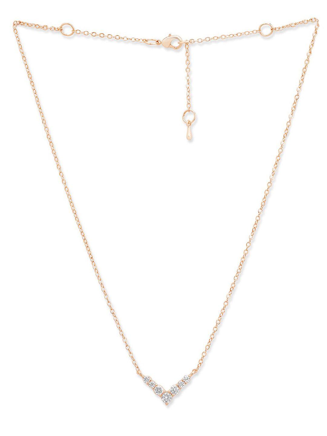 minutiae rose gold & white brass rose gold-plated antique necklace