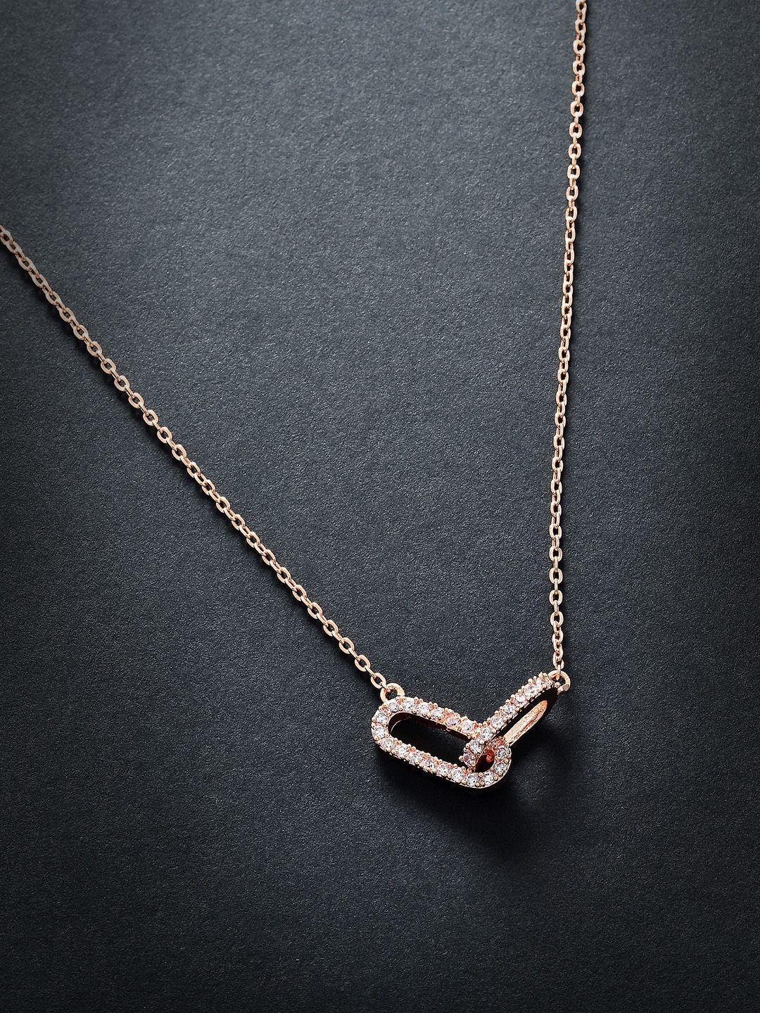 minutiae rose gold & white brass rose gold-plated handcrafted necklace