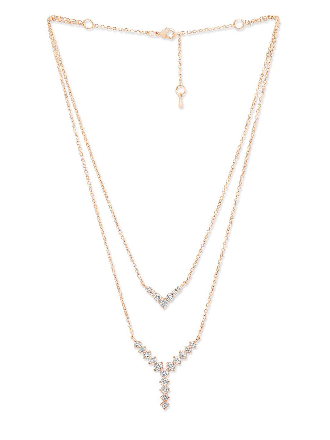 minutiae rose gold & white brass rose gold-plated layered necklace