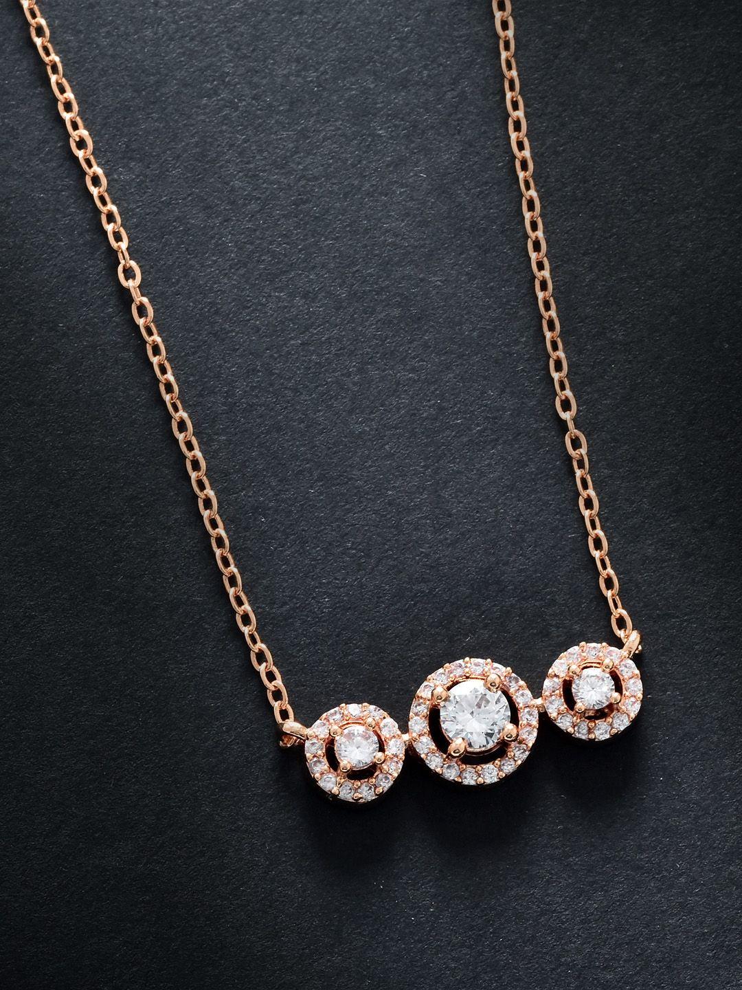 minutiae rose gold & white brass rose gold-plated necklace