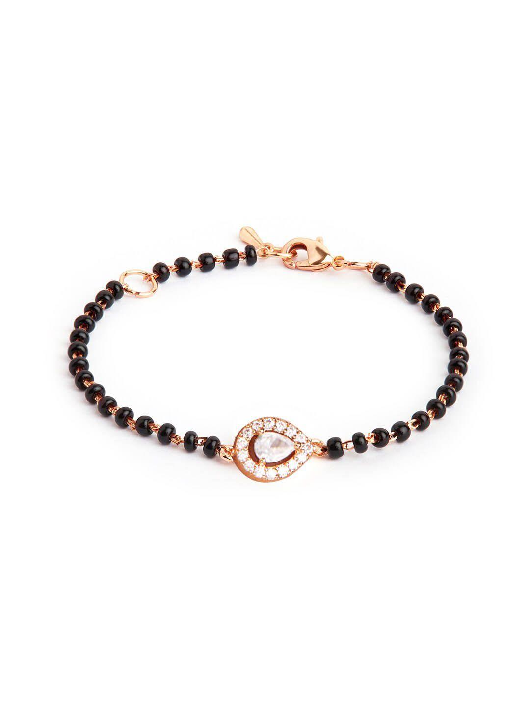 minutiae rose gold-plated brass crystals  link bracelet