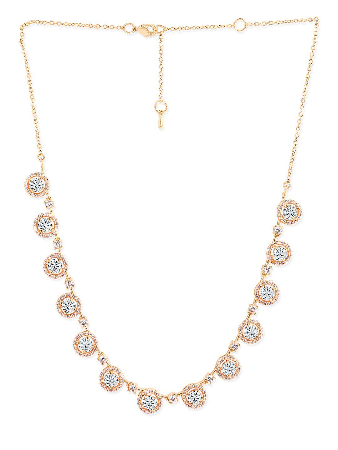 minutiae rose gold-plated crystal-studded jewellery set