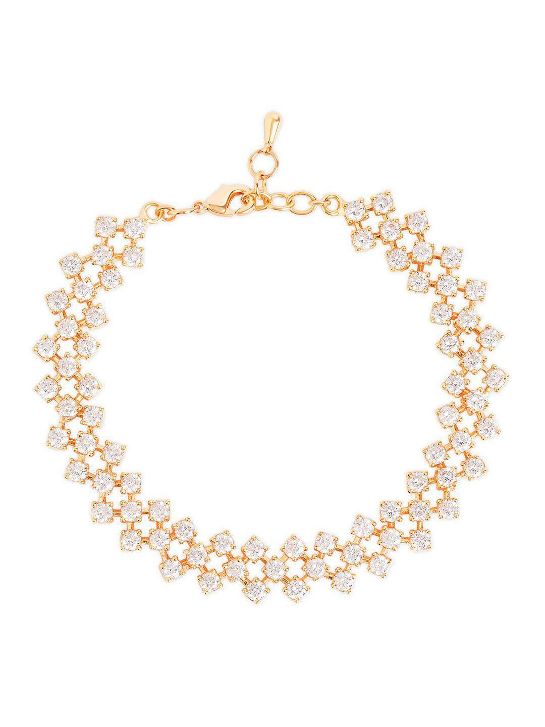 minutiae rose gold-plated crystals link bracelet