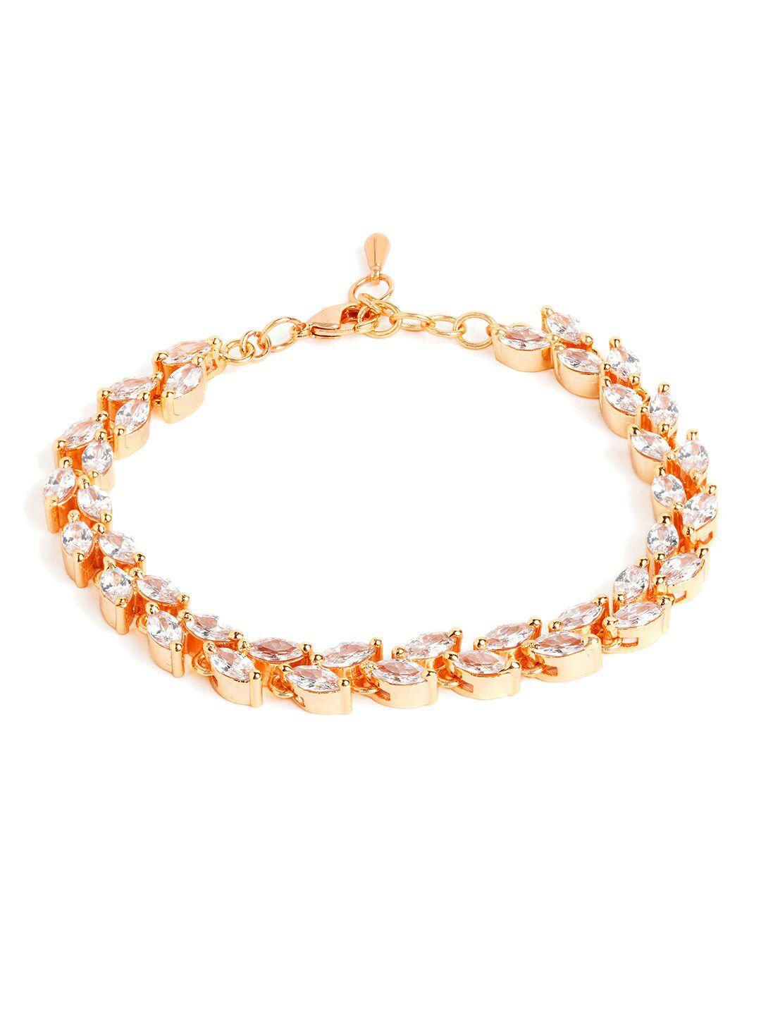 minutiae rose gold-plated crystals link bracelet