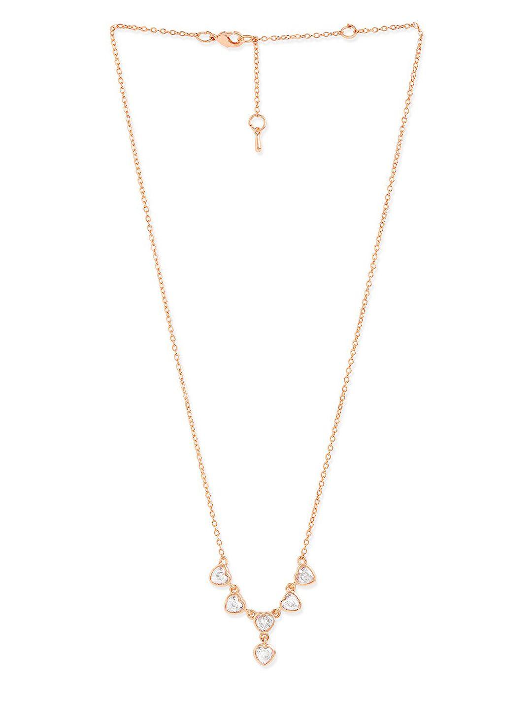 minutiae rose gold-plated crystals studded necklace