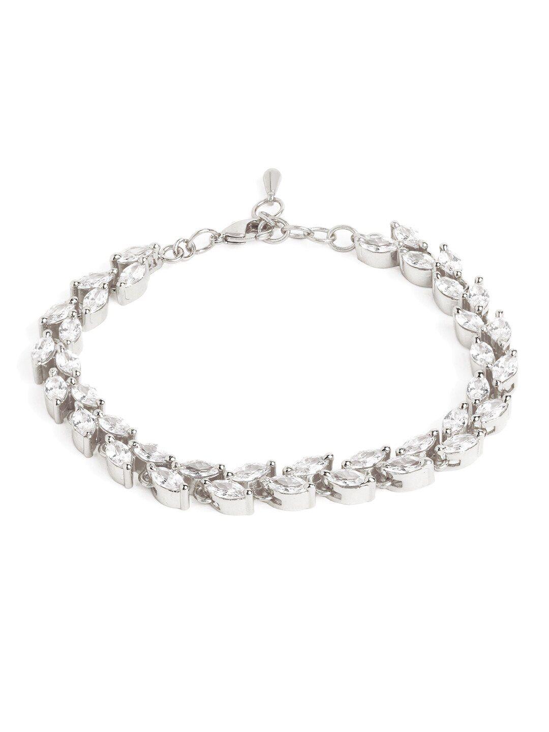 minutiae silver-plated crystals link bracelet