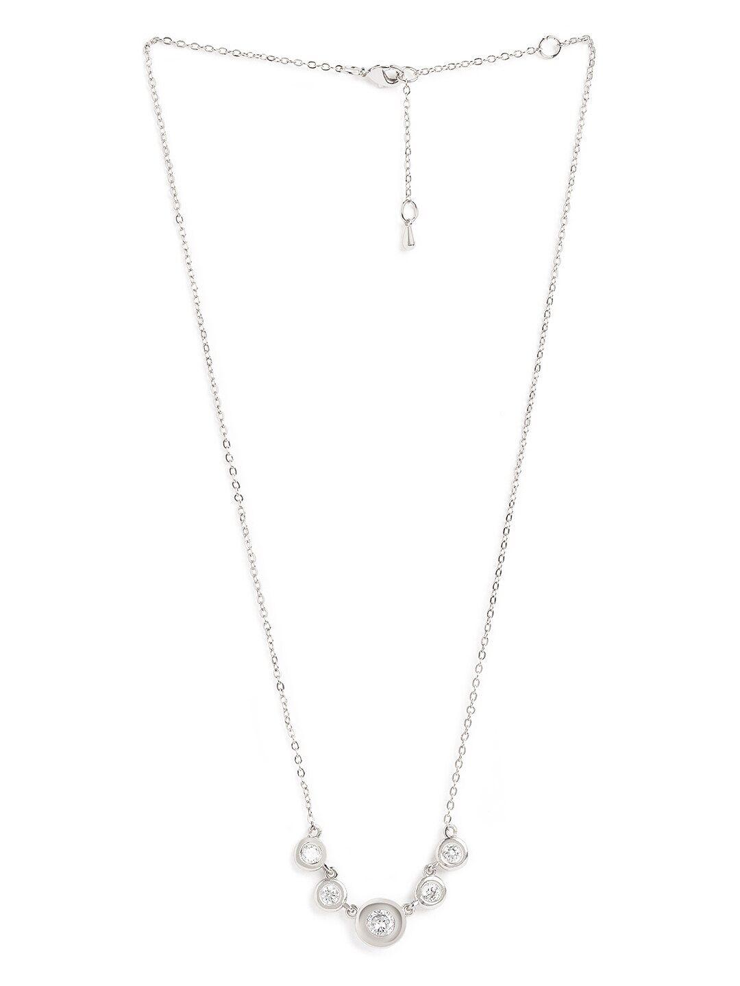 minutiae silver-plated crystals studded necklace