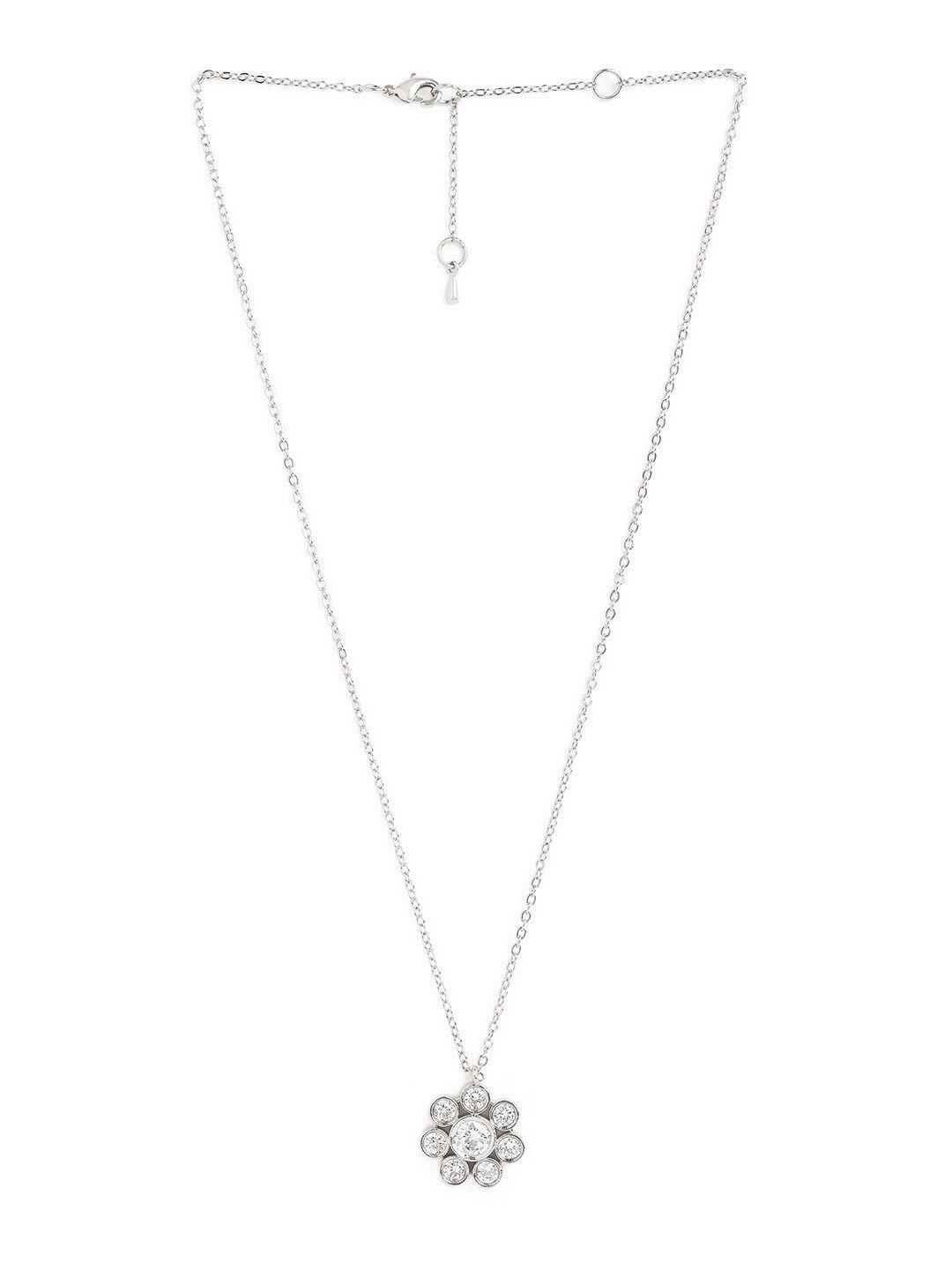 minutiae silver-plated crystals studded necklace