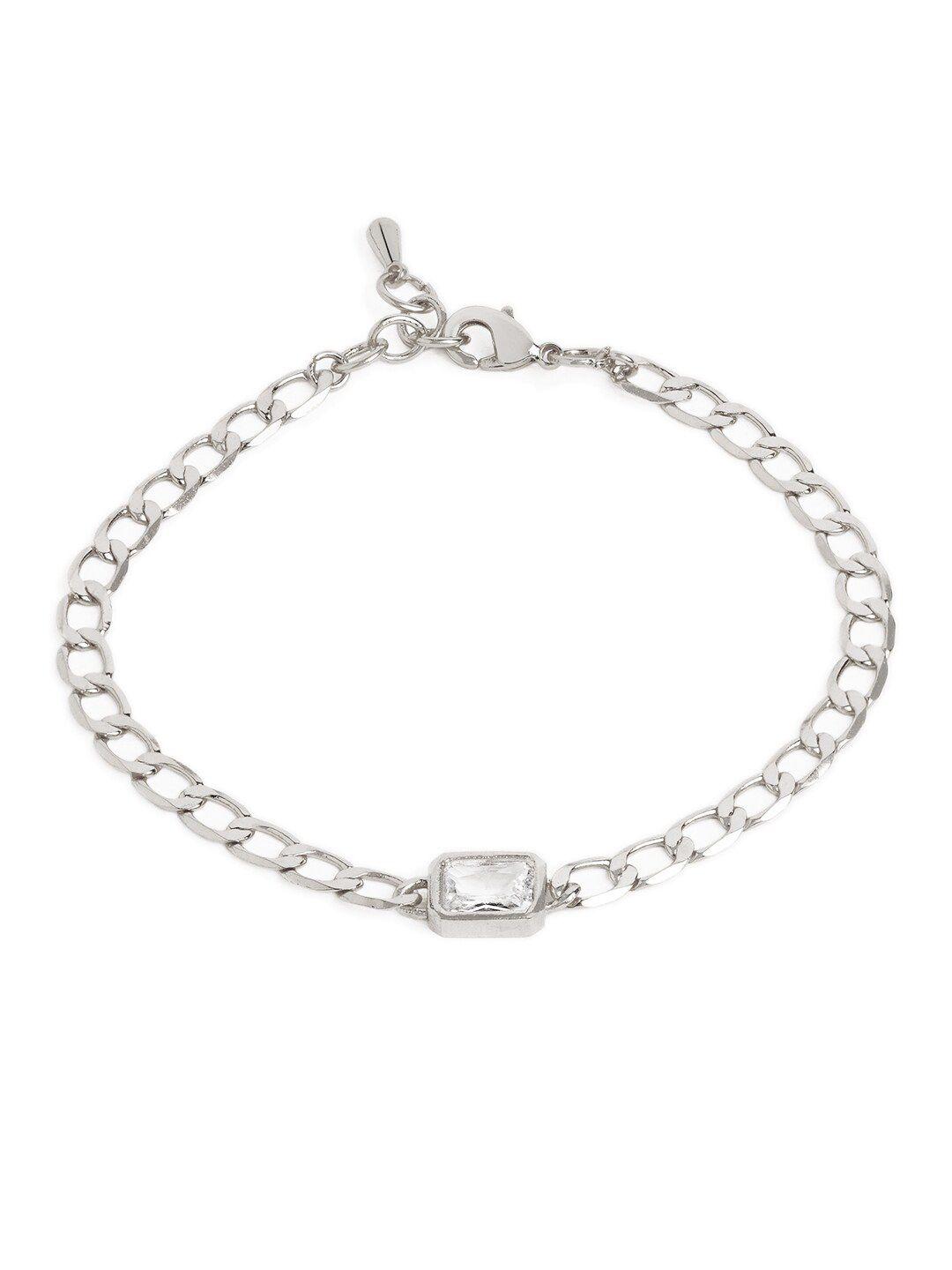 minutiae silver-plated link bracelet