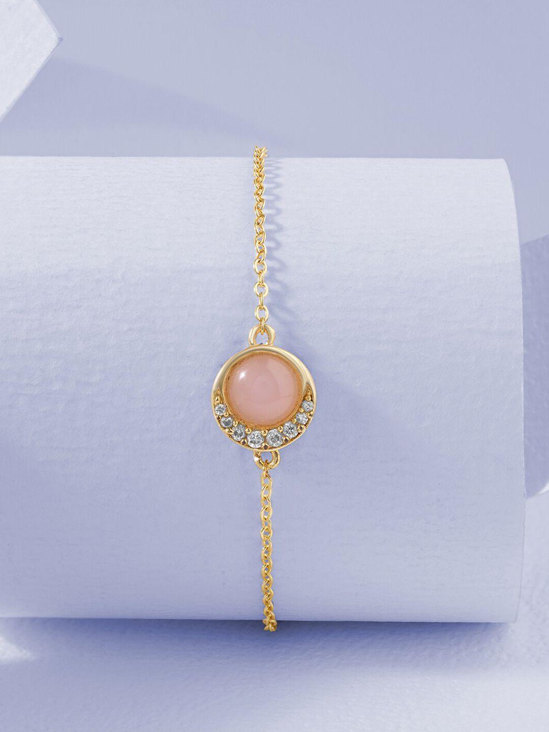 minutiae women gold-plated & pink brass onyx bracelet