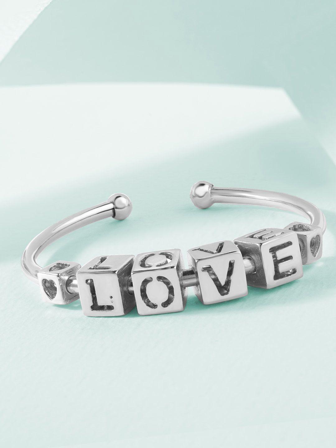 minutiae women love box flexible cuff silver bracelet