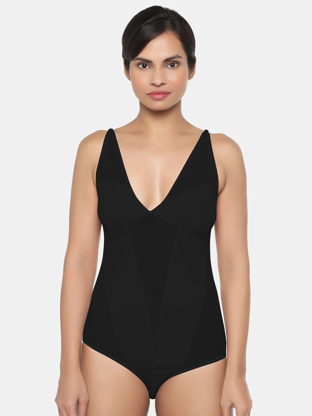 miorre women black solid bodysuit