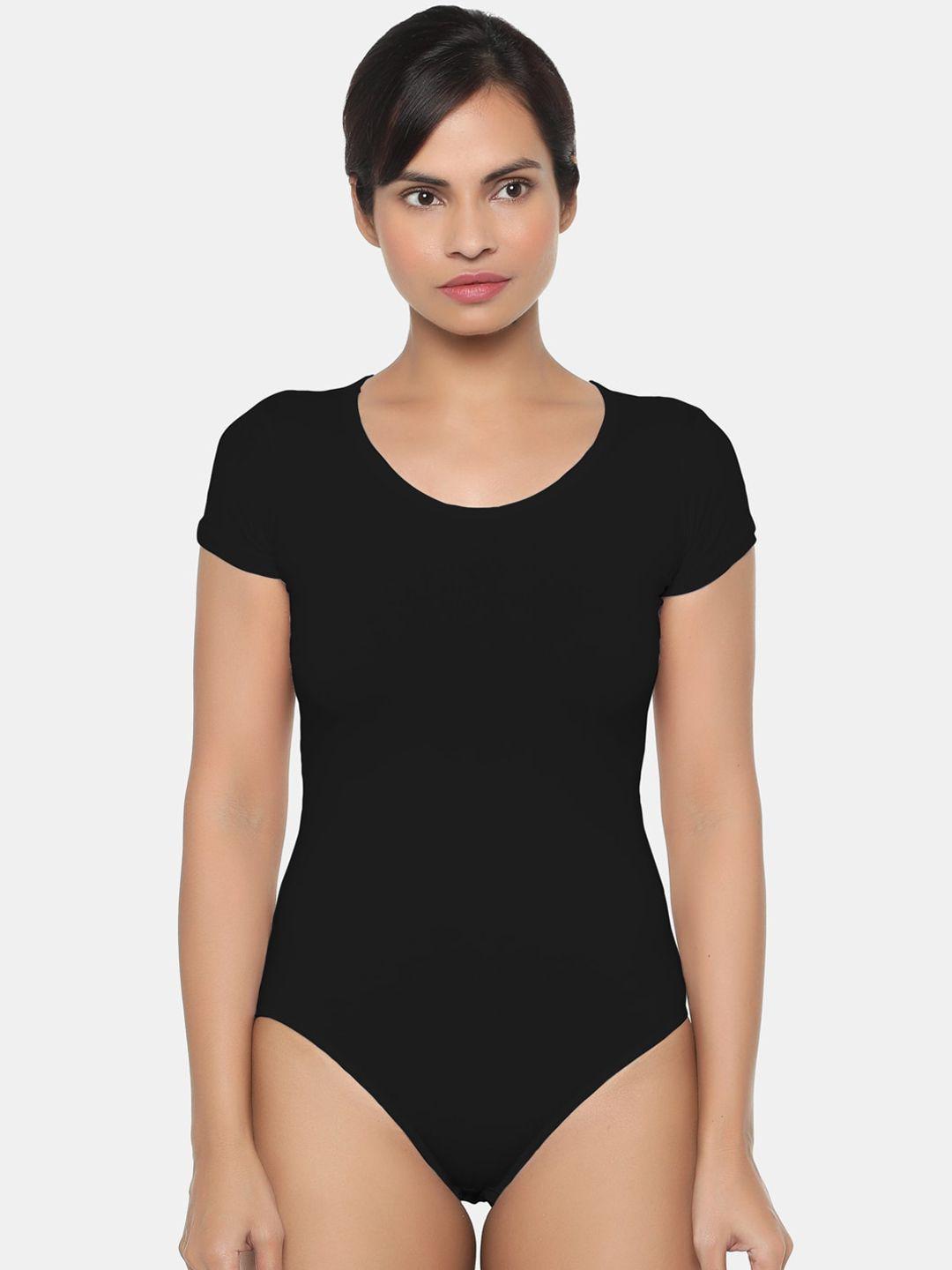 miorre women black solid bodysuit