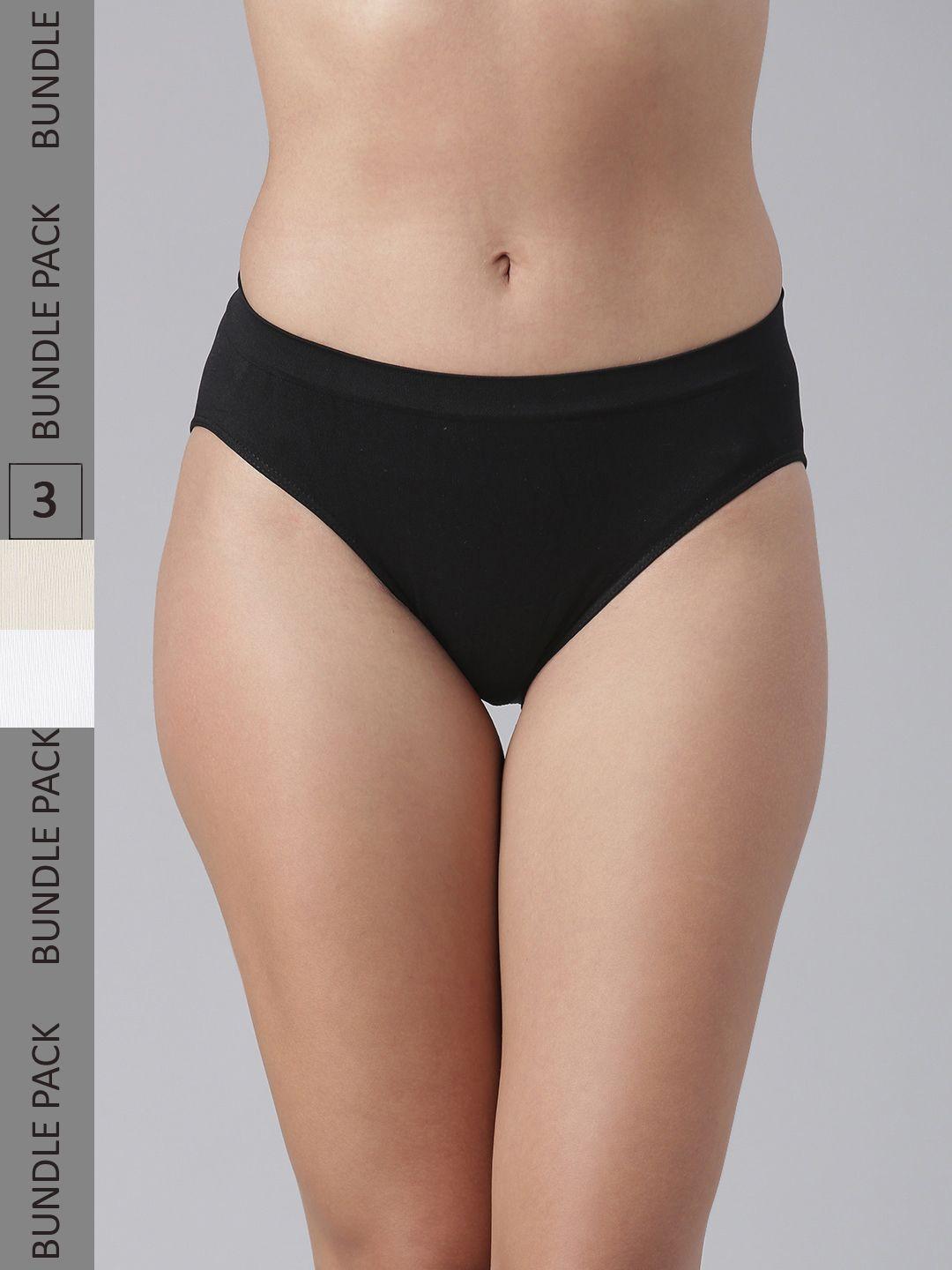 miorre women pack of 3 solid shaper brief