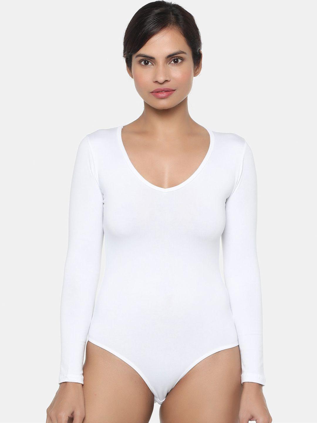 miorre women white solid bodysuit