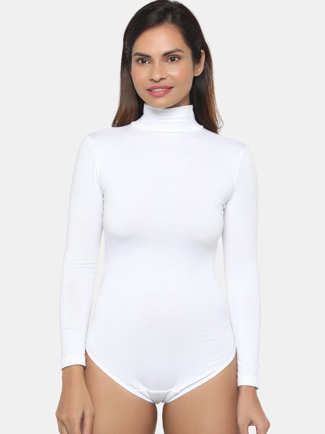 miorre women white solid bodysuit