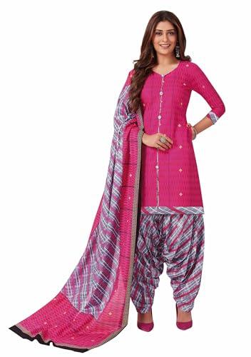 miraan cotton printed readymade salwar suit for women(bandcolor807xl, xl, pink)