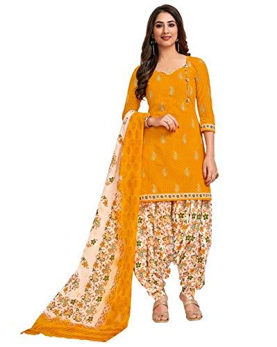 miraan cotton printed readymade salwar suit for women(miraansg118, xxx-large, yellow)