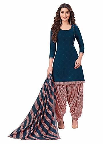 miraan cotton printed readymade salwar suit for women (bandcolor917m_blue_medium)