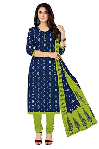 miraan cotton printed readymade salwar suit for women (miraansan1402xxl, 2xl, blue)