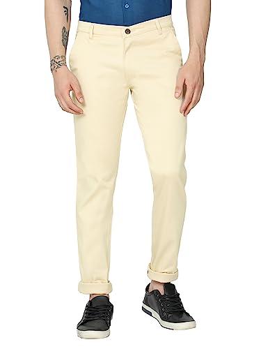 miraan men's soft cotton regular-fit mid-rise casual pants (sigpantbeige46_beige_46)