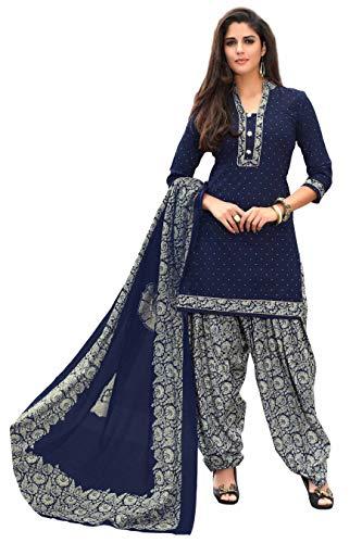 miraan printed unstitched cotton dress material for women (san2520_blue_free size)